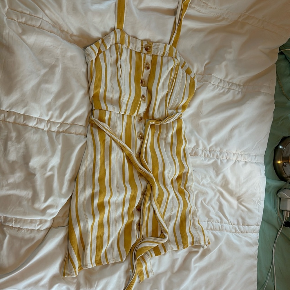 Yellow and White Stripped Dress